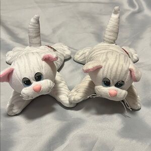 Pound Puppies Purries 2 vintage mini plush cats sweet kitten whiskers purr